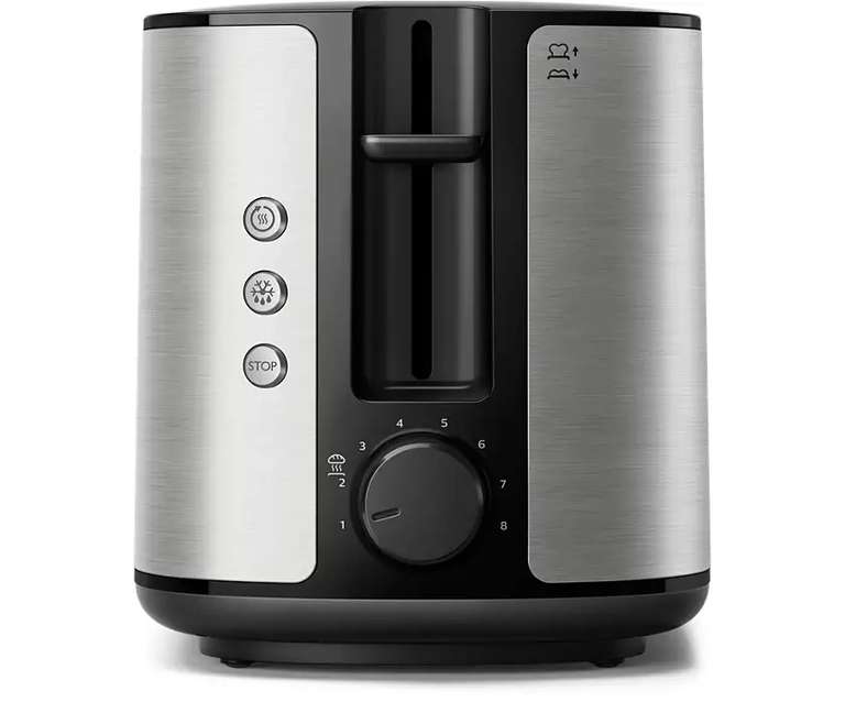 [Philips] Bestpreis - Toaster Viva Collection HD2650/90 | Metall, 2 Scheiben, breite Kammer