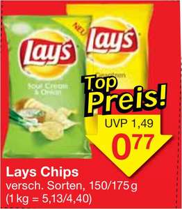 Lay´s Chips, verschiedene Sorten die Packung für 77 Cent / RAMA 500g-Becher für 88 Cent [Jawoll]