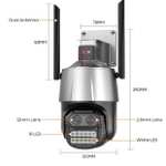 Sicherheitskamera - 2 x 4 MP, 2 Linsen, Audio, Bewegungssensor, Farbe/SW/IR, Auto Tracking, Tag/Nacht, Zoom, fernsteuerbar