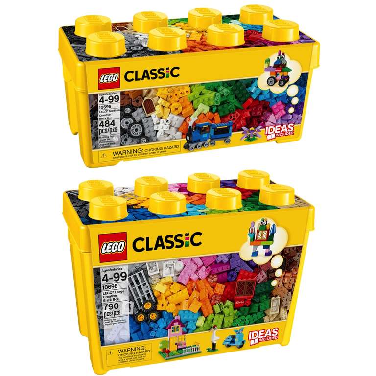 Lego Baustein-Boxen bei Alternate | Mittelgroße Bausteine-Box (10696, 484 Teile) - 14,99€ / Große Bausteine-Box (10698, 790 Teile) - 26,99€