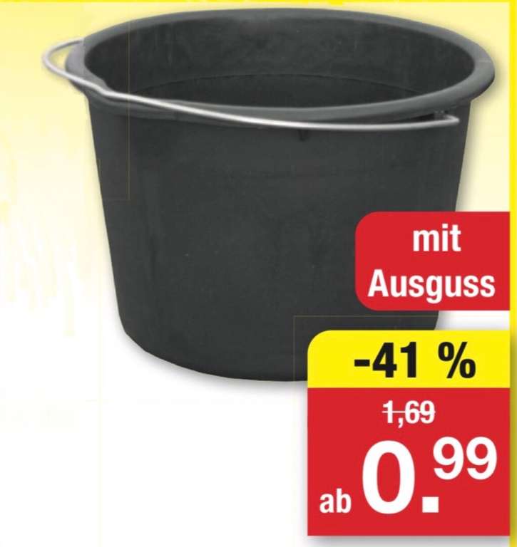 [Zimmermann] Baueimer (12 Liter) mit Ausguss für 99 Cent statt 1,69€