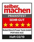 Bosch Oberfräse POF 1400 ACE (1400 W; 3x Spannzange; Fräser; Parallelanschlag; Absaugadapter; im Koffer) [Prime]