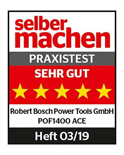 Bosch Oberfräse POF 1400 ACE (1400 W; 3x Spannzange; Fräser; Parallelanschlag; Absaugadapter; im Koffer) [Prime]