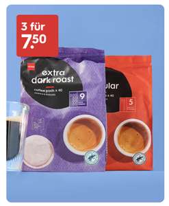 3 Packungen Kaffeepads versch. Sorten (je 40 Stk.) für 7,50 € | 1 Packung für 2,50 € + VSK | 12 Packungen (480 Stk.) für 30 € VSK-frei