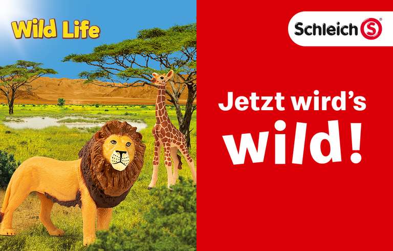 [McDonald‘s DE + AT] Schleich Wild Life Tiere im Happy Meal (Löwe, Giraffe, Elefant, Tiger, Panda, Zebra, Hai, Orang-Utan, Koala, …)