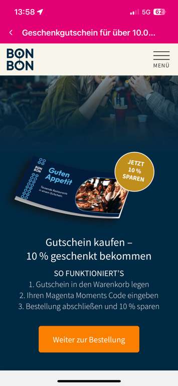 BON BON Gutscheine mit 10 % Rabatt – Jetzt bei Magenta Moments | mydealz