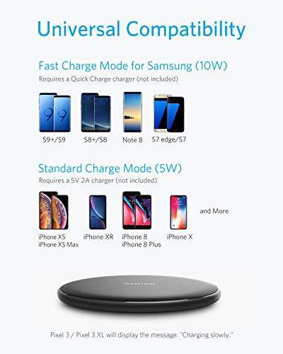 Anker 10W Max kabelloses Ladepad, 313 Wireless Charger(Pad) Qi-zertifiziertes Ladegerät
