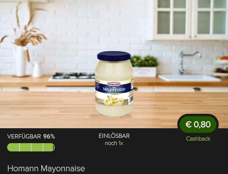 [Penny + Marktguru] Homann Salat Mayonnaise mit Kombi rechnerisch 69 Cent - 1x einlösbar (1,49€ - 80 Cent Cashback) - (Lokal)