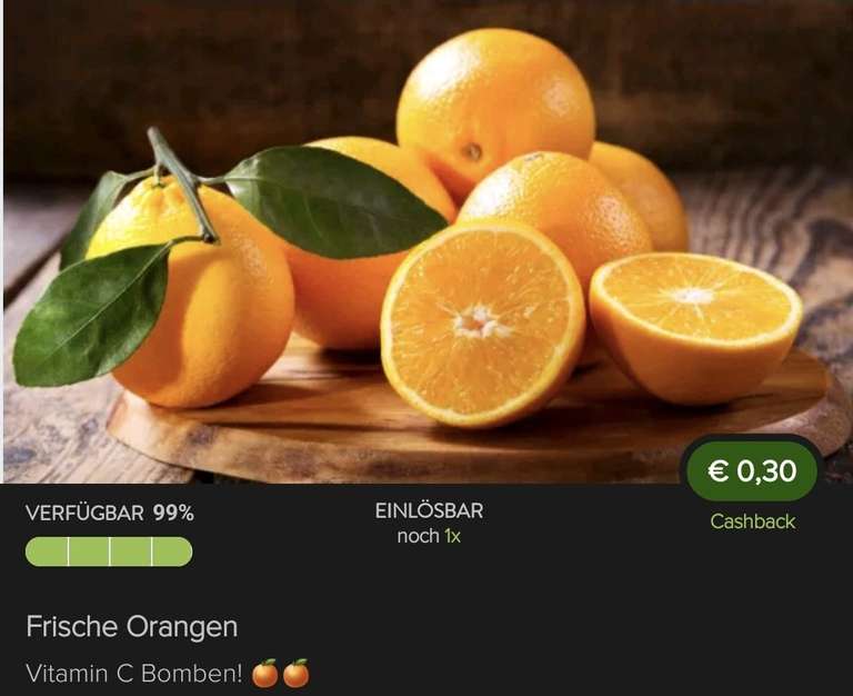 [Marktguru] 30 Cent Cashback auf frische Orangen