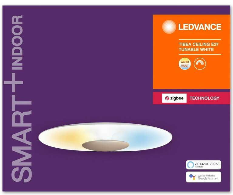 Ledvance Smart+ Tibea Ceiling E27 Tunable White Wand- & Deckenleuchte (ZigBee, 22W, 2000lm, 2700K-6500K, 50cm, Bridge benötigt!)