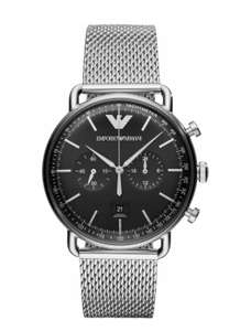 Emporio Armani Herren Chronograph Quarz Uhr mit Edelstahl Armband AR11104, Versandkostenfrei