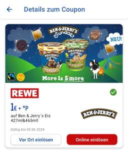 [REWE/Payback] Ben&Jerry's m. App 3,99€, 2,99€ mit personalisierten Coupon