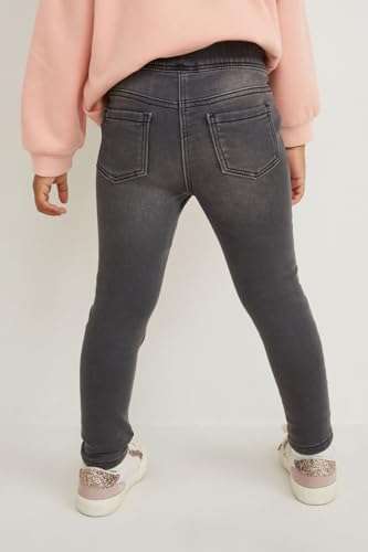 [prime] C&A Kinder Jegging Jeans im Minnie Maus Design | Gr. 92 - 116, Skinny Fit, Minnie-Maus-Stickerei & Schleifen aus Wende-Pailletten