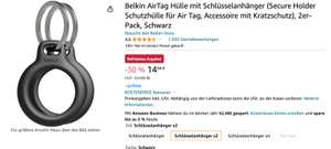 Belkin AirTag Hülle mit Schlüsselanhänger | 2er-Pack, Schwarz