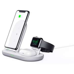 Aukey LC-A3-Whi Aircore Series 3-in-1 Wireless Charging Dock (Kabellose Qi Ladestation) MBW 40€