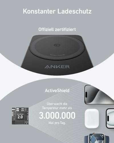 Anker MagGo 3-in-1 Ladestation, Qi2 zertifizierter 15W kabelloser Ladeständer, MagSafe kompatibel (Amazon, Kaufland, & 88€ mit CB/Anker.de)