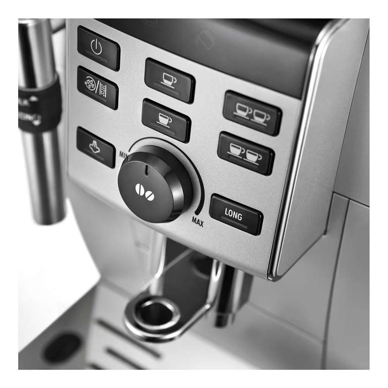 De´Longhi Kaffeevollautomat ECAM 25.120.B | Bohnen & Kaffeepulver | extra leises Kegelmahlwerk (13-stufig) | Milchaufschäumdüse [Metro]