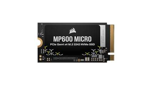[Amazon] Corsair MP600 Micro 1TB M.2 NVMe PCIe x4 Gen4 2 SSD – M.2 2242 – Bis zu 5.100MB/sec Sequential Read – High-Density 3D TLC NAND