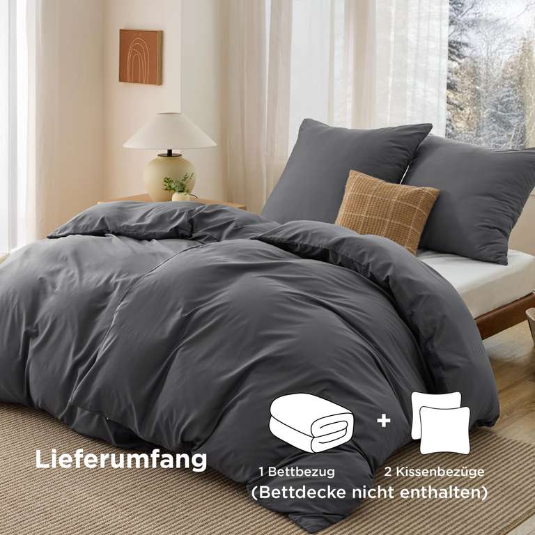 Bettwäsche 135x200 Mikrofasern - vielfältige Farben bei Amazon - 15,39€