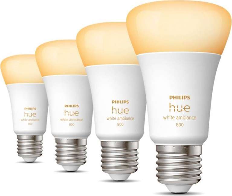 [Saturn App/Abholung] Philips Hue White Ambiance 800 LED-Bulb E27 6W, 4er-Pack