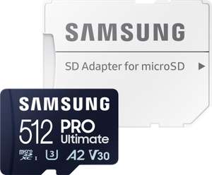 Samsung PRO Ultimate microSDXC 512GB | UHS-I U3 | A2 | Class 10 | UHS Video Speed Class 30 (V30) | R: 200MB/s W: 130MB/s | 10 Jahre Garantie