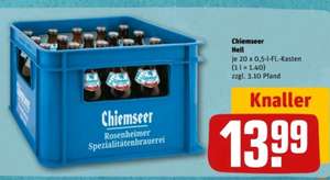 [Rewe Center] 20x0,5 Liter Bier Chiemseer Hell für 13,99€ + durch 15fach Payback 13,09€