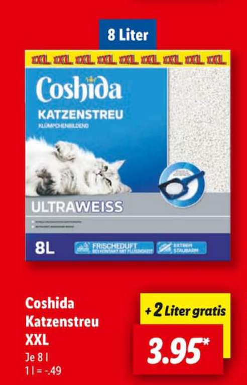 6 + 2 Liter Coshida Katzenstreu XXL Ultra weiss bei Lidl fr nur 3,95 |  mydealz