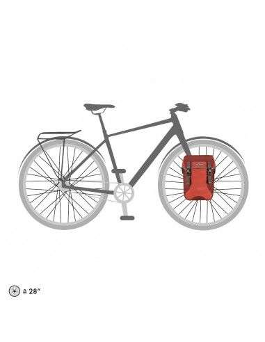 Ortlieb Sport-Packer Plus, Vorderrad Fahrradtaschen Paar, 2x15L Volumen, Farbe salsa-dark chili [Sportgigant]