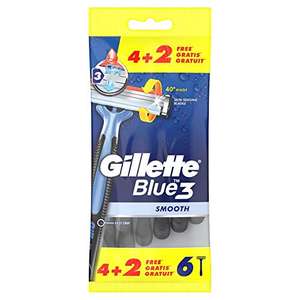 Gillette Blue 3 Smooth Einwegrasierer Männer, 6 Rasierer mit 3-fach Klinge für 2,49€ / 12 Stück 4,98(Prime/Rossmann Abh)