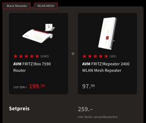 AVM FRITZ!Box 7590 + FRITZ!Repeater 2400 259€