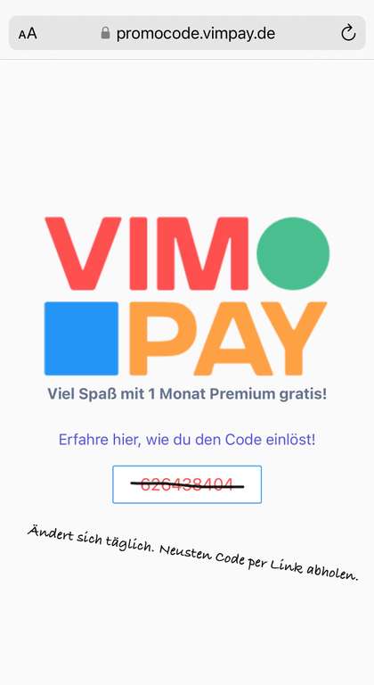 VimPay monatliches Accountmodell Premium kostenlos (Für Neukunden 10€ Validierungsgebühr)