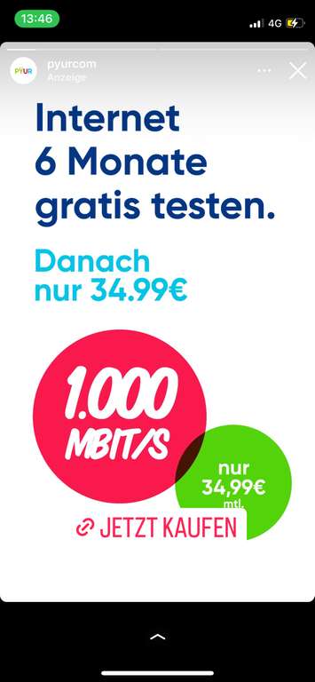 PYUR 1000Mbit/s 6 Monate gratis (München)