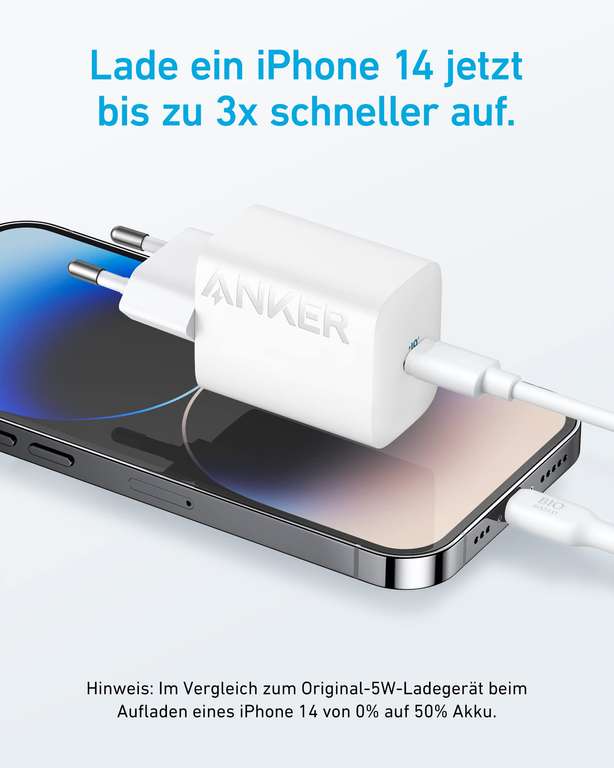 [Amazon Prime] 2x Anker 312 30W USB-C Netzteil, Kompaktes High-Speed Schnellladegerät [Doppelpack]