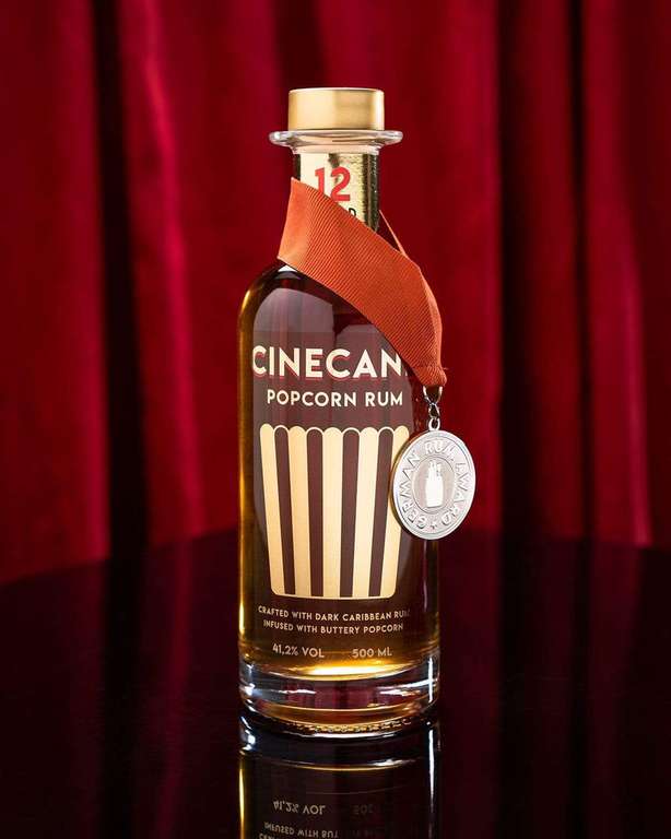 3 Flaschen CINECANE Popcorn Rum je 0,5l / 41,2%