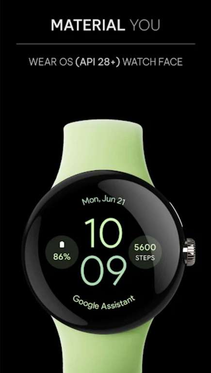 (Google Play Store) Material You Watch Face (WearOS Watchface, digital)