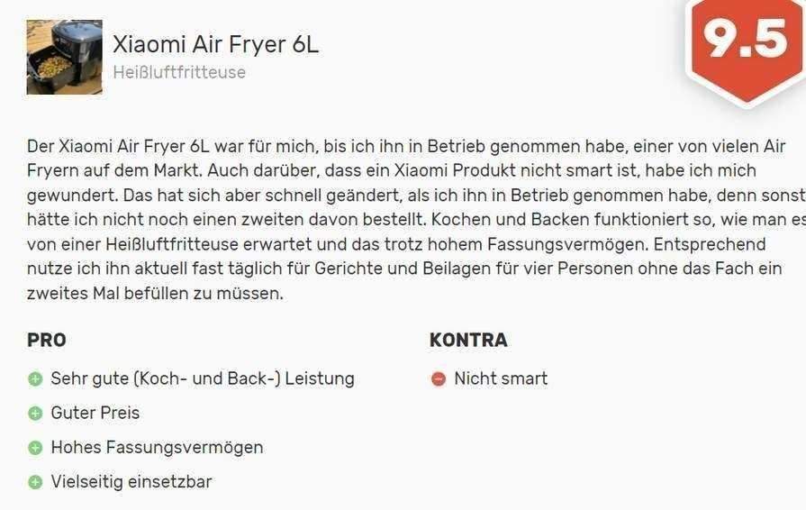 Lidl] Xiaomi Air Fryer 6L Heißluftfritteuse 1500 Watt | mydealz