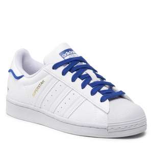 adidas Superstar Sneaker J GW1414 Cloud White / Cloud White / Blue Bird (Gr. 35,5 - 38 2/3)