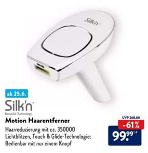 [ALDI Onlineshop] Silk'n Motion HPL Haarentferner für 104,94€ inkl. Versand +2,5% Shoop