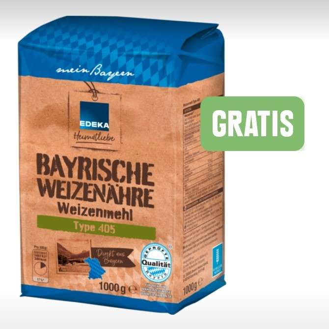 EDEKA [Südbayern] Edeka Heimatliebe oder Mehlzauber Weizenmehl gratis (PVG 1,39€), bei MEW von 15€