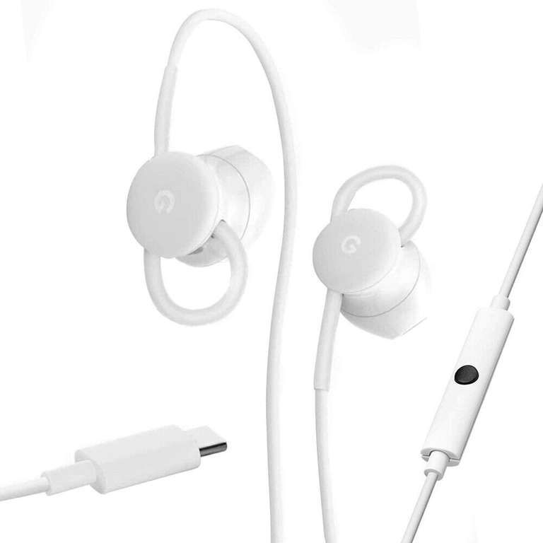 Google Pixel USB-C Earbuds (In-Ear-Kopfhörer, 1.1m Kabel, Ohrflügel, Mikrofon)