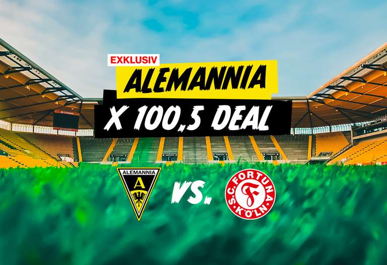 [100,5 Das Hitradio Deal] Alemannia Aachen vs. SC Fortuna Köln Ticketdeal - 45% Rabatt auf eine Sitzplatzkarte Osttribühne, 30.03.2024