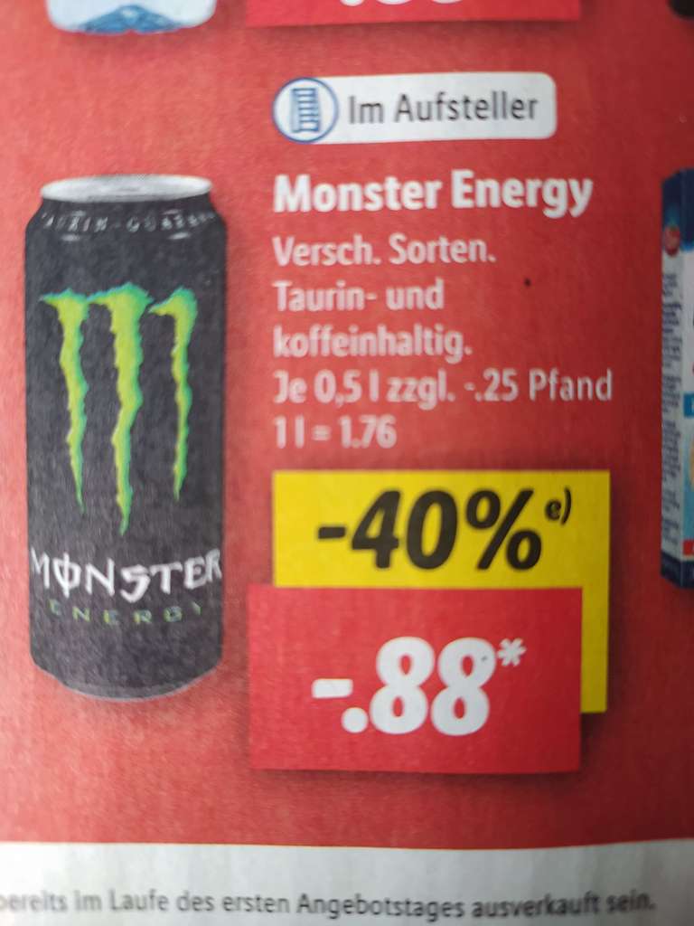 Monster Energy für 0,88€