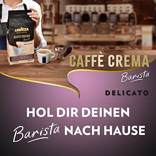 Lavazza Caffè Crema Barista Delicato, 1kg-Packung, Arabica und Robusta, Mittlere Röstung [Prime Sparabo]
