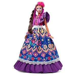 Barbie 2022 Día De Muertos Puppe mit traditionellem Rüschenkleid, Blumenkrone und Calavera-Gesichtsbemalung, Geschenk für Sammler