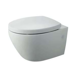 WC Wand-Set 'Rio' spülrandlos weiß mit abnehmbaren WC-Sitz für 99,99 Euro [Toom]