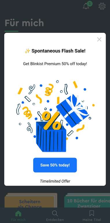 50% auf Blinkist im Flash Sale