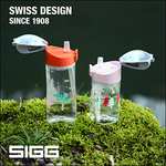 SIGG Miracle Kinder Trinkflasche (0.35 L), Kinderflasche mit auslaufsicherem Deckel, einhändig bedienbare Trinkflasche mit Strohhalm (Prime)