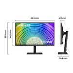 Samsung WQHD Monitor S6U S27A600UUU, 27 Zoll, IPS-Panel, 300 cd/m2, WQHD-Auflösung, HDR10, AMD FreeSync, 5 ms, Bildwiederholrate 75 Hz