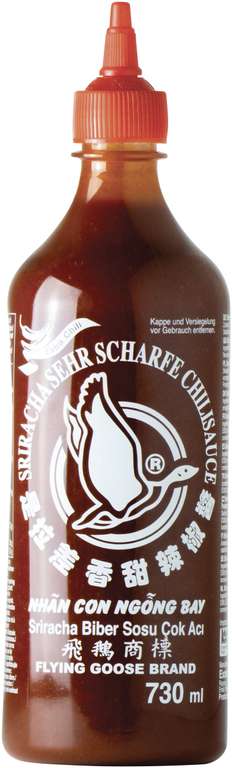 (730ml) FLYING GOOSE Sriracha sehr scharfe Chilisauce - rote Kappe (5,09€ möglich) (Prime Spar-Abo)