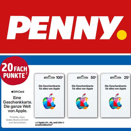 Penny] 20-fach Payback Punkte auf Apple Gift Cards Guthaben
